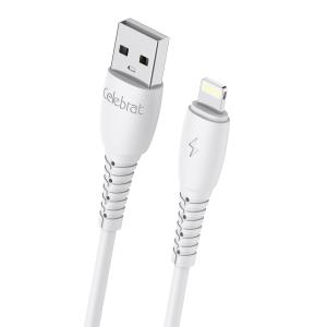 CELEBRAT καλώδιο USB σε Lightning CB-20I, 2A, 1m, λευκό | Αξεσουάρ κινητών | elabstore.gr