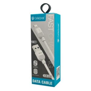 CELEBRAT καλώδιο USB σε Lightning CB-21I, 2A, 1m, λευκό | Αξεσουάρ κινητών | elabstore.gr