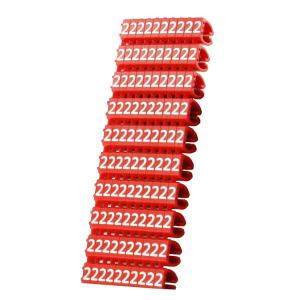 POWERTECH Clip αρίθμησης καλωδίου Νο 2, Red, 10τεμ. | Καλώδια - Αντάπτορες | elabstore.gr