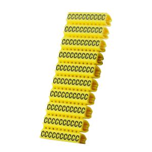 POWERTECH Clip αρίθμησης καλωδίου γράμμα C, Yellow, 10τεμ. | Καλώδια - Αντάπτορες | elabstore.gr