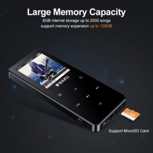 RUIZU MP3 player D51 με ηχείο, 1.8", 8GB, BT, ελληνικό μενού, μαύρο | Εικόνα & Ήχος | elabstore.gr
