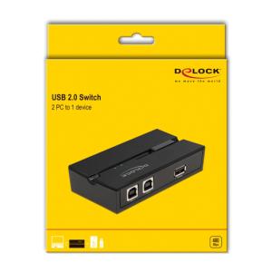 DELOCK USB 2.0 switch 11491, 2x USB Type B σε USB, με μαγνήτη, μαύρο | Καλώδια - Αντάπτορες | elabstore.gr