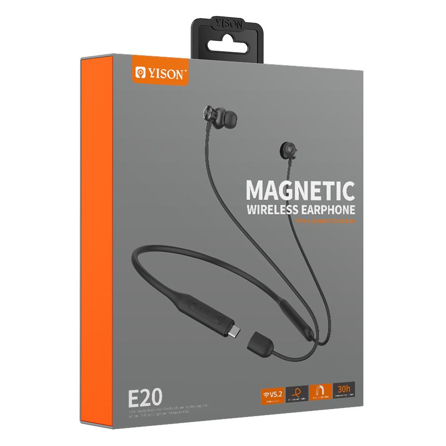 YISON earphones E20, με μαγνήτη, Bluetooth 5.2, 12mm, μαύρα | eLabstore.gr YISON earphones E20, με μαγνήτη, Bluetooth 5.2, 12mm, μαύρα - Image 6