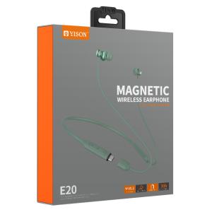 YISON earphones E20, με μαγνήτη, Bluetooth 5.2, 12mm, πράσινα | eLabstore.gr YISON earphones E20, με μαγνήτη, Bluetooth 5.2, 12mm, πράσινα | eLabstore.gr