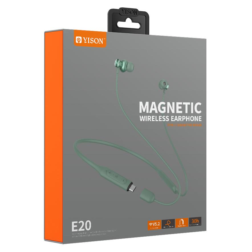 YISON earphones E20, με μαγνήτη, Bluetooth 5.2, 12mm, πράσινα | eLabstore.gr YISON earphones E20, με μαγνήτη, Bluetooth 5.2, 12mm, πράσινα - Image 6