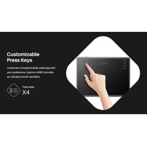 HUION pen tablet H430P, 4.8 x 3", battery-free pen, 4 πλήκτρα, μαύρο | eLabstore.gr HUION pen tablet H430P, 4.8 x 3", battery-free pen, 4 πλήκτρα, μαύρο | Tablet - Parts | elabstore.gr