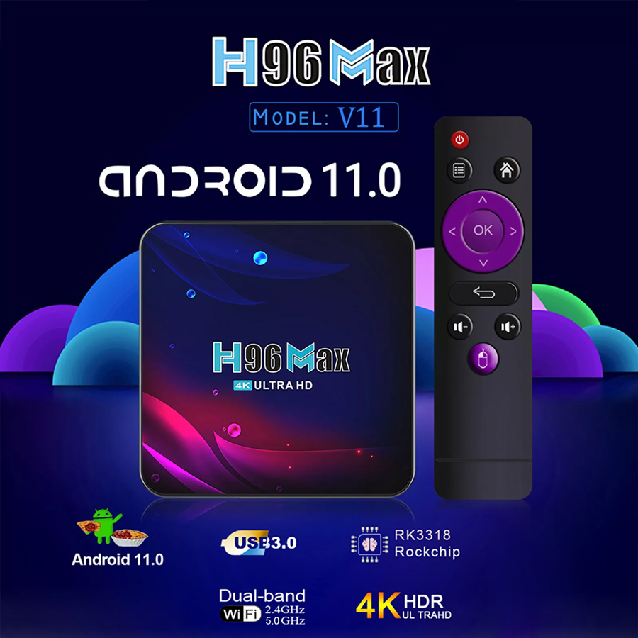 Smart TV Box H96 Max V11, 4K, RK3318, 4/32GB, WiFi 2.4/5GHz, Android 11 | eLabstore.gr Smart TV Box H96 Max V11, 4K, RK3318, 4/32GB, WiFi 2.4/5GHz, Android 11 | Εικόνα & Ήχος | elabstore.gr