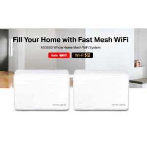 MERCUSYS Mesh Wi-Fi 6 System Halo H80X, 3Gbps Dual Band, 2τμχ, Ver. 1.0 | Δικτυακά | elabstore.gr