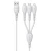 CELEBRAT καλώδιο USB σε USB-C/Lightning/Micro USB HB-05, 3A, 1m, λευκό | Αξεσουάρ κινητών | elabstore.gr