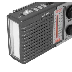 HMIK φορητό ραδιόφωνο & ηχείο MK-918 με φακό, BT/USB/TF/AUX, γκρι | Εικόνα & Ήχος | elabstore.gr