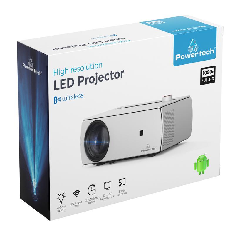 POWERTECH smart LED βιντεοπροβολέας PT-984, Full HD, Android, λευκός | eLabstore.gr POWERTECH smart LED βιντεοπροβολέας PT-984, Full HD, Android, λευκός | Εικόνα & Ήχος | elabstore.gr