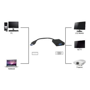 POWERTECH αντάπτορας USB 3.0 σε VGA PTH-021, Full HD, μαύρο | Καλώδια - Αντάπτορες | elabstore.gr