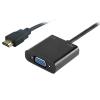 POWERTECH αντάπτορας HDMI (M) σε VGA (F) PTH-025 με Audio, μαύρο | Καλώδια - Αντάπτορες | elabstore.gr