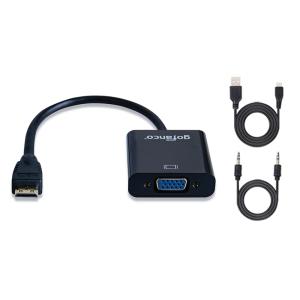 POWERTECH αντάπτορας mini HDMI (M) σε VGA (F) PTH-026 με Audio, μαύρο | Καλώδια - Αντάπτορες | elabstore.gr