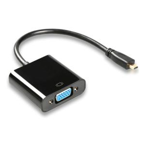 POWERTECH αντάπτορας micro HDMI (M) σε VGA (F) PTH-027 με Audio, μαύρο | Καλώδια - Αντάπτορες | elabstore.gr