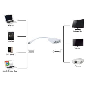 POWERTECH αντάπτορας USB Type-C σε DVI PTH-036, 4K, λευκό | Καλώδια - Αντάπτορες | elabstore.gr