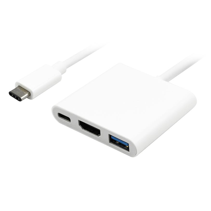 POWERTECH αντάπτορας Type-C σε HDMI + Type-C + USB 3.0 PTH-042 4K, λευκό | eLabstore.gr POWERTECH αντάπτορας Type-C σε HDMI + Type-C + USB 3.0 PTH-042 4K, λευκό | Καλώδια - Αντάπτορες | elabstore.gr