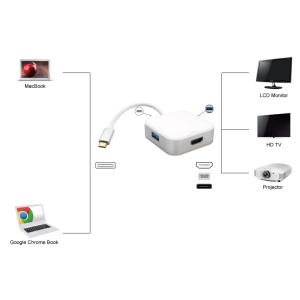 POWERTECH αντάπτορας Type-C σε HDMI + Type-C + USB 3.0 PTH-042, 4K, γκρι | eLabstore.gr POWERTECH αντάπτορας Type-C σε HDMI + Type-C + USB 3.0 PTH-042, 4K, γκρι | Καλώδια - Αντάπτορες | elabstore.gr