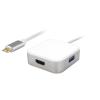 POWERTECH αντάπτορας Type-C σε HDMI + Type-C + USB 3.0 PTH-042, 4K, γκρι | Καλώδια - Αντάπτορες | elabstore.gr
