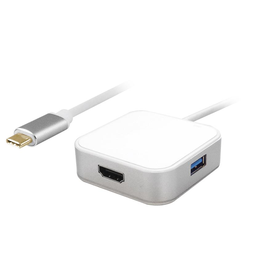 POWERTECH αντάπτορας Type-C σε HDMI + Type-C + USB 3.0 PTH-042, 4K, γκρι | eLabstore.gr POWERTECH αντάπτορας Type-C σε HDMI + Type-C + USB 3.0 PTH-042, 4K, γκρι | Καλώδια - Αντάπτορες | elabstore.gr