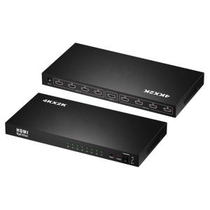 POWERTECH splitter HDMI σε 8x HDMI PTH-049, 4K, μαύρο | Καλώδια - Αντάπτορες | elabstore.gr