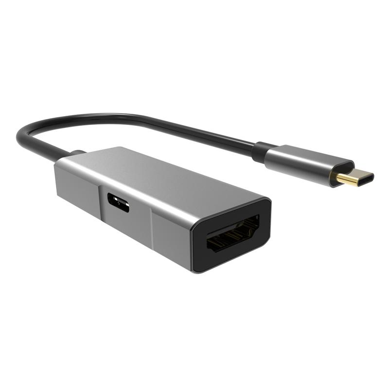 POWERTECH αντάπτορας USB Type-C σε HDMI + PD PTH-055, 4K, γκρι | eLabstore.gr POWERTECH αντάπτορας USB Type-C σε HDMI + PD PTH-055, 4K, γκρι | Καλώδια - Αντάπτορες | elabstore.gr