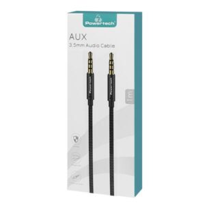 POWERTECH καλώδιο 3.5mm prime PTR-0089, AUX, 4 pin, copper, 1m, μαύρο | Καλώδια - Αντάπτορες | elabstore.gr
