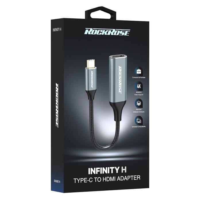 ROCKROSE αντάπτορας USB Type-C σε HDMI Infinity H, 4K, γκρι | eLabstore.gr ROCKROSE αντάπτορας USB Type-C σε HDMI Infinity H, 4K, γκρι | Καλώδια - Αντάπτορες | elabstore.gr