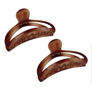 ROXXANI κλιπ μαλλιών RXN-0015, καφέ, 9.5cm, 2τμχ | Προσωπική Φροντίδα | elabstore.gr
