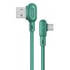 USAMS καλώδιο USB-C σε USB US-SJ457, 2.1A, γωνιακό, 1.2m, πράσινο | Καλώδια - Αντάπτορες | elabstore.gr