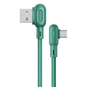 USAMS καλώδιο USB-C σε USB US-SJ457, 2.1A, γωνιακό, 1.2m, πράσινο | Καλώδια - Αντάπτορες | elabstore.gr
