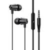 USAMS earphones με μικρόφωνο EP-42, 3.5mm, 1.2m, μαύρα | Αξεσουάρ κινητών | elabstore.gr