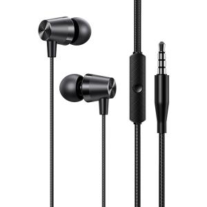 USAMS earphones με μικρόφωνο EP-42, 3.5mm, 1.2m, μαύρα | Αξεσουάρ κινητών | elabstore.gr