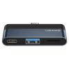USAMS USB-C hub US-SJ491, USB/USB-C PD/micro SD θύρες, γκρι | Συνοδευτικά PC | elabstore.gr