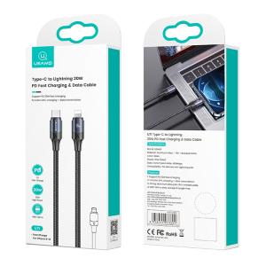 USAMS καλώδιο Lightning σε USB-C US-SJ521, 20W PD, 1.2m, μαύρο | Καλώδια - Αντάπτορες | elabstore.gr