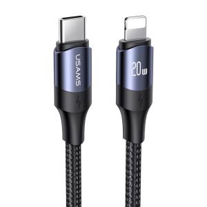 USAMS καλώδιο Lightning σε USB-C US-SJ521, 20W PD, 1.2m, μαύρο | Καλώδια - Αντάπτορες | elabstore.gr
