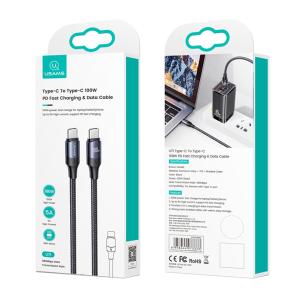 USAMS καλώδιο USB-C US-SJ524, 100W/5A, PD, 1.2m, μαύρο | Καλώδια - Αντάπτορες | elabstore.gr