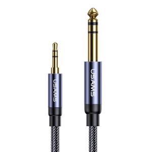 USAMS καλώδιο 3.5mm σε 6.35mm US-SJ539, gold-plated, 1.2m, μπλε | Καλώδια - Αντάπτορες | elabstore.gr