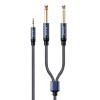 USAMS καλώδιο ήχου 3.5mm σε 2x 6.35mm US-SJ540, 2m, μαύρο | Καλώδια - Αντάπτορες | elabstore.gr