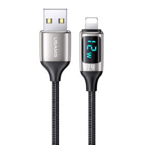 USAMS καλώδιο Lightning σε USB US-SJ543, 2.4A, 1.2m, ασημί | Καλώδια - Αντάπτορες | elabstore.gr