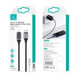 USAMS καλώδιο Lightning σε USB-C US-SJ545, 20W PD, 1.2m, μαύρο | Καλώδια - Αντάπτορες | elabstore.gr