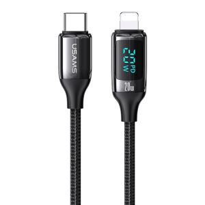 USAMS καλώδιο Lightning σε USB-C US-SJ545, 20W PD, 1.2m, μαύρο | Καλώδια - Αντάπτορες | elabstore.gr