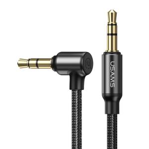 USAMS καλώδιο ήχου 3.5mm US-SJ557, γωνιακό, 1.2m, μαύρο | Καλώδια - Αντάπτορες | elabstore.gr