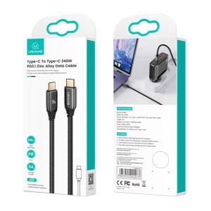 USAMS καλώδιο USB-C US-SJ581, 240W/5A, PD3.1, 2m, μαύρο | Καλώδια - Αντάπτορες | elabstore.gr