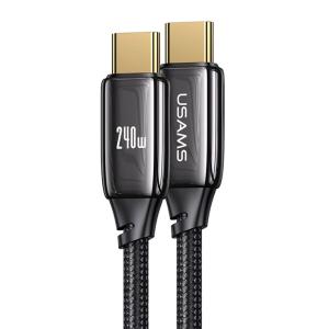 USAMS καλώδιο USB-C US-SJ581, 240W/5A, PD3.1, 2m, μαύρο | Καλώδια - Αντάπτορες | elabstore.gr