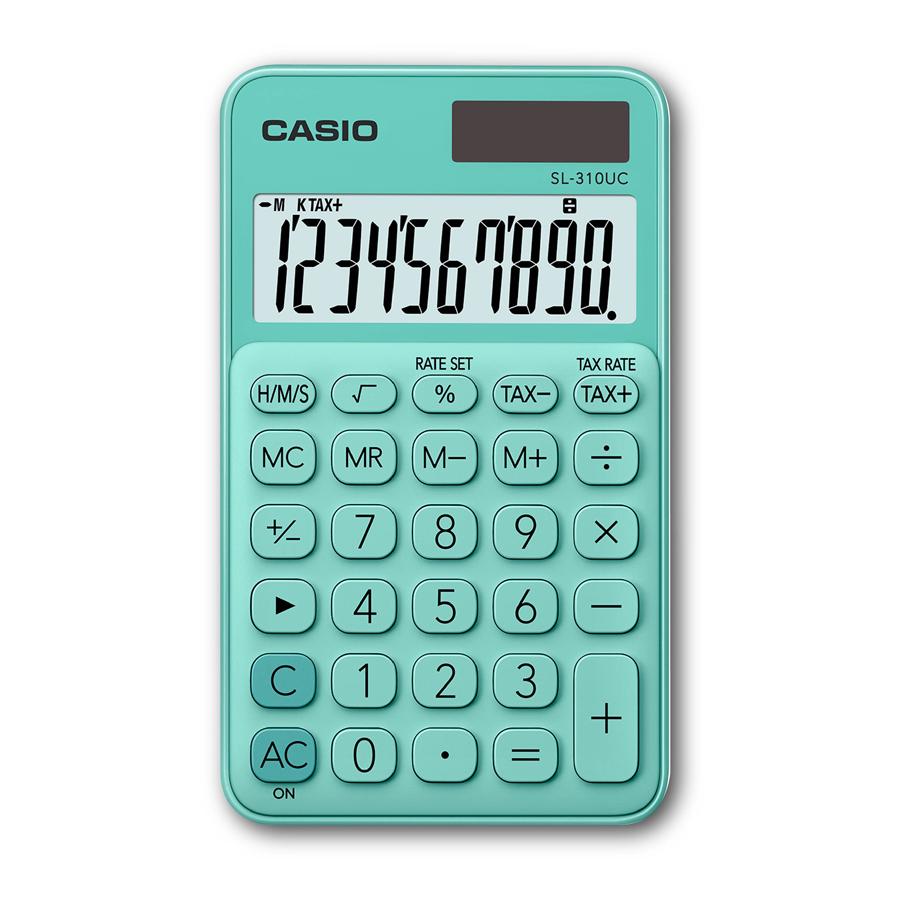 CASIO αριθμομηχανή τσέπης SL-310UC, ηλιακό & μπαταρία, 10 ψηφία, πράσινη | eLabstore.gr CASIO αριθμομηχανή τσέπης SL-310UC, ηλιακό & μπαταρία, 10 ψηφία, πράσινη | Αναλώσιμα - Είδη Γραφείου | elabstore.gr