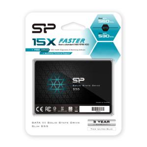 SILICON POWER SSD Slim S55 960GB, 2.5", SATA III, 560-530MB/s, 7mm, TLC | PC & Αναβάθμιση | elabstore.gr