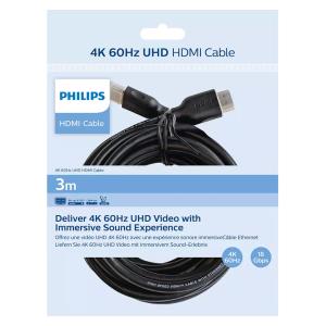 PHILIPS καλώδιο HDMI 2.0 SWV5531, 4K 3D, CCS, μαύρο, 3m | Καλώδια - Αντάπτορες | elabstore.gr