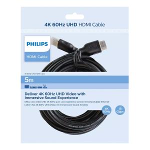 PHILIPS καλώδιο HDMI 2.0 SWV5551, 4K 3D, CCS, μαύρο, 5m | Καλώδια - Αντάπτορες | elabstore.gr