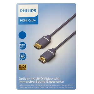 PHILIPS καλώδιο HDMI 2.0 SWV5630G, 4K 3D, copper, γκρι, 3m | Καλώδια - Αντάπτορες | elabstore.gr